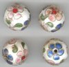 4 16mm White Cloisonné Rounds